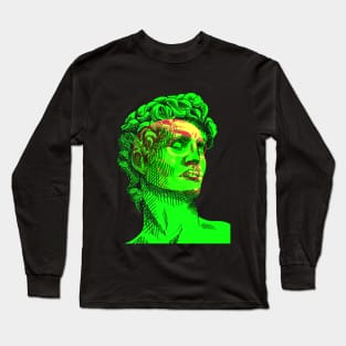 David Skull Interactive Magenta&Green Filter T-Shirt #2 By Red&Blue Long Sleeve T-Shirt